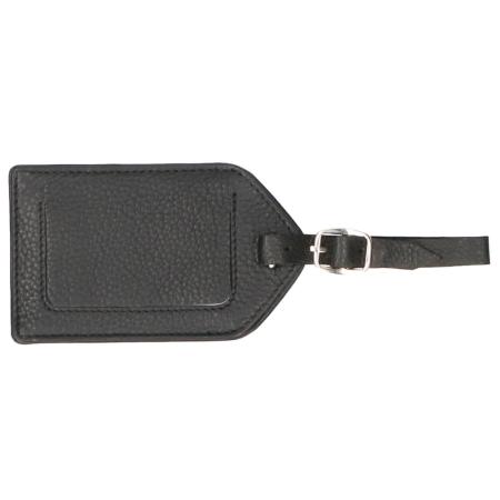 Leather Design Leren Bagagelabel Zwart
