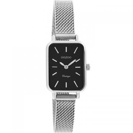 OOZOO Timepieces Horloge Vintage Zilver/Zwart | C20267
