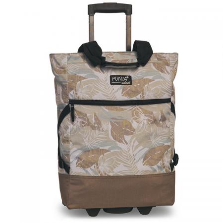 Punta Wheel Trolley Shopper Leafs Beige