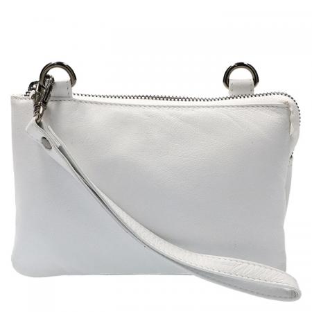 Leather Design Schoudertasje/Clutch Wit