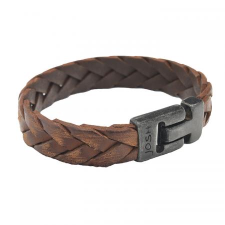 JOSH Heren Leren Armband Cognac | 24903-BRA