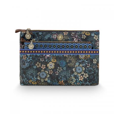 Pip Studio Toilettas Set Cosmetic Bag Combi Tutti i Fiori Blue