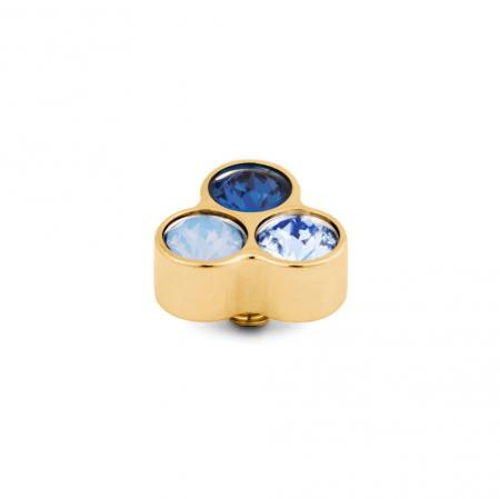 Melano Twisted Trio Steentje Blue Goud