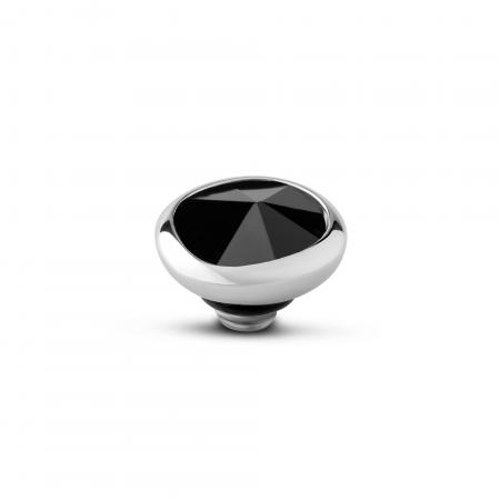 Melano Twisted Cloud Steentje Zwart Zilver