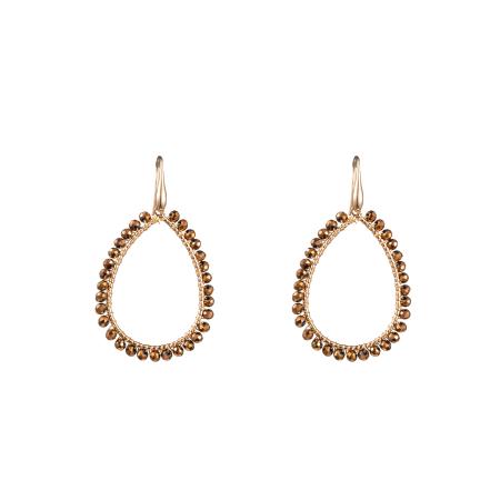 Day&Eve Hang Oorbellen Beads Open Drop Coffee | Goud
