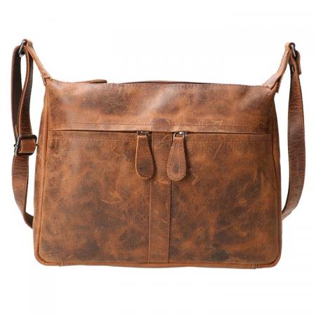 Leather Design Schoudertas Hunter Bruin