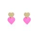 Day&Eve Oorbellen 2 Hearts Pink | Goud