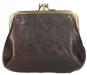 Leather Design Beugel Beursje Donker Bruin