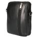 Leather Design Schoudertasje/Riemtasje Zwart