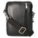 Leather Design Schoudertasje/Riemtasje Zwart