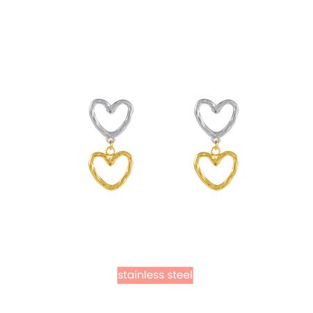 Day&Eve Double Dangling Hearts Goud/Zilver