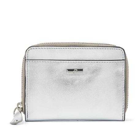 dR Amsterdam Mint Zip Around Portemonnee RFID Metallic Zilver