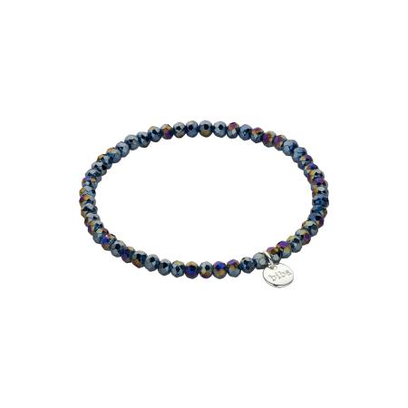 Biba Kralen Armband Regenboog Zwart | 4 mm