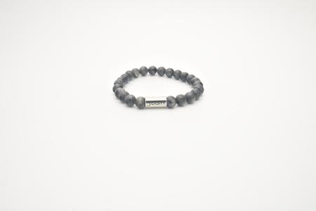 JOSH Heren Armband met Natuursteen Grey | 09313-BRA
