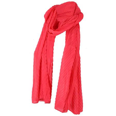 Sarlini Langwerpige Plisse Sjaal Koraal Roze