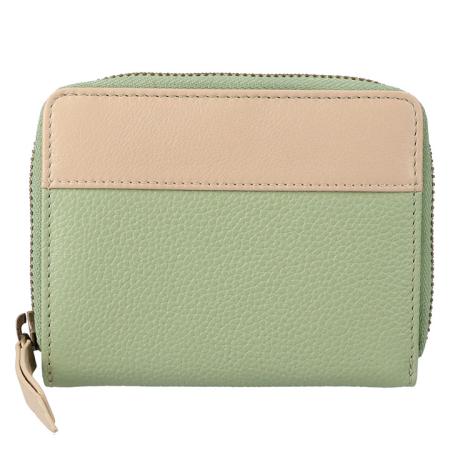 Leather Design Zip Around Portemonnee RFID Revival Vintage Jade