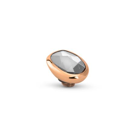 Melano Twisted Cloudy Oval Steentje Crystal | Rosé