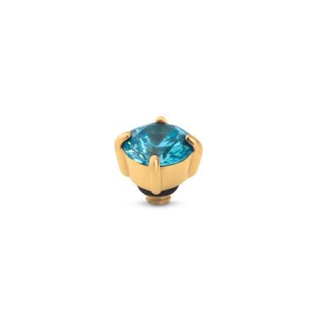 Melano Twisted Glint Steentje Aqua Blue | Goud