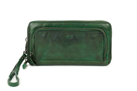 Bear Design Zip Around Portemonnee / Clutch Isa Groen