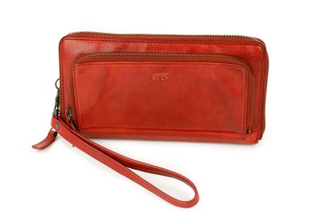 Bear Design Zip Around Portemonnee / Clutch Isa Rood