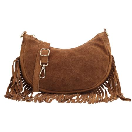 Charm London Suède Schoudertasje Elisa Cognac