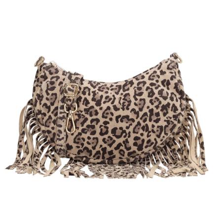 Charm London Suède Schoudertasje Elisa Luipaard