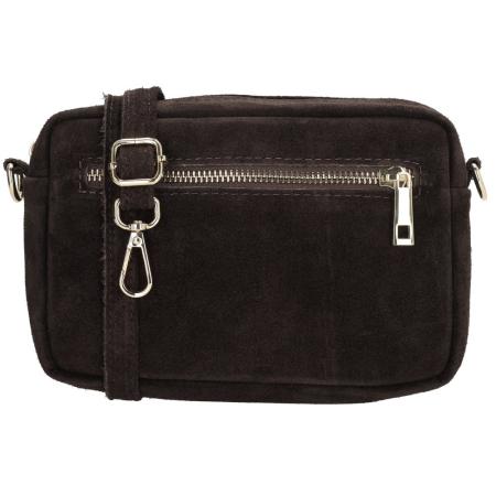 Charm London Suède Schoudertasje Camerabag Elisa Donkerbruin