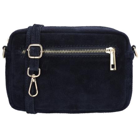 Charm London Suède Schoudertasje Camerabag Elisa Blauw