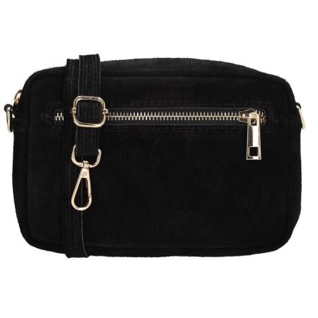 Charm London Suède Schoudertasje Camerabag Elisa Zwart