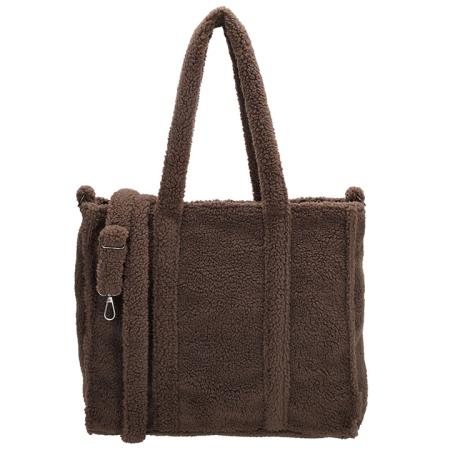 Beagles Fluffy Teddy Handtas/Schoudertas Lugo Donker Bruin
