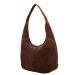 Hide & Stitches Suède Shopper/Buideltas Brazos Donker Bruin