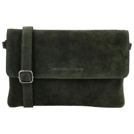 Hide & Stitches Suède Clutch/Schoudertas Brazos Olijf