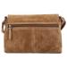Hide & Stitches Suède Schoudertas met Overslag Brazos Camel