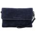 Hide & Stitches Suède Clutch/Schoudertas Brazos Navy
