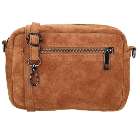 Charm London Suède Schoudertasje Camerabag Elisa Cognac