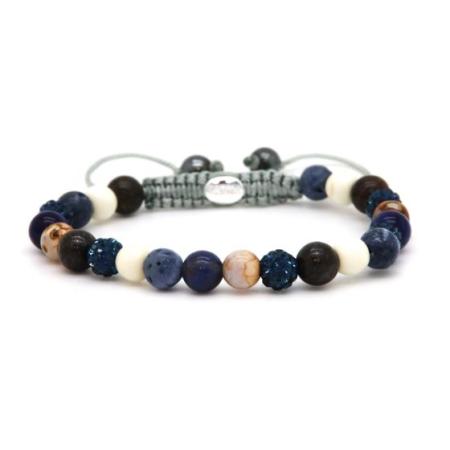 Karma Armband Spiral Aiko Blue Crystal