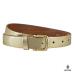 Boodz Leren Riem 3 cm Metallic Goud