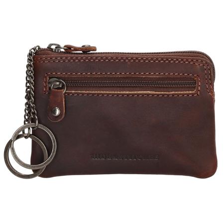 Hide & Stitches Sleuteletui met 4 Creditcardvakjes Japura Donker Bruin