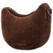 Hide & Stitches Suède Moon Bag Schoudertas Brazos Donker Bruin
