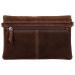 Hide & Stitches Suède Clutch/Schoudertas Brazos Donker Bruin