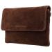 Hide & Stitches Suède Clutch/Schoudertas Brazos Donker Bruin