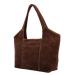 Hide & Stitches Suède Shopper/Handtas Brazos Donker Bruin
