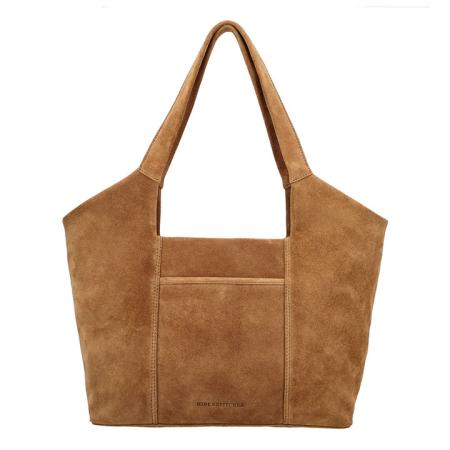Hide & Stitches Suède Shopper/Handtas Brazos Camel