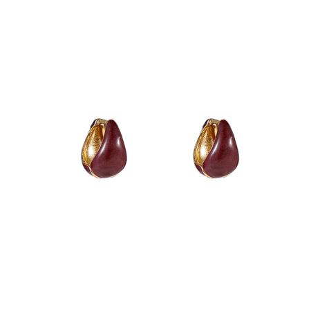 Day&Eve Creolen Drop Burgundy | Goud
