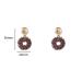 Day&Eve Hang Oorbellen Big Bead Round Dangle Brown | Goud