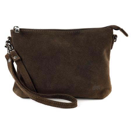 Bear Design Suède Schoudertas / Clutch Julie Bruin