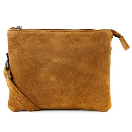 Bear Design Suède Schoudertasje Marthe Cognac
