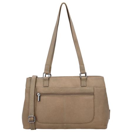 Beagles Leather Handtas/Schoudertas Benidorm Taupe