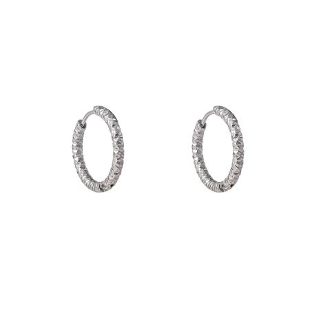 Day&Eve Oorringen Hammered Hoop | Zilver