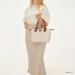 Charm London Handtas / Schoudertas Buckingham Stippen Wit-Taupe